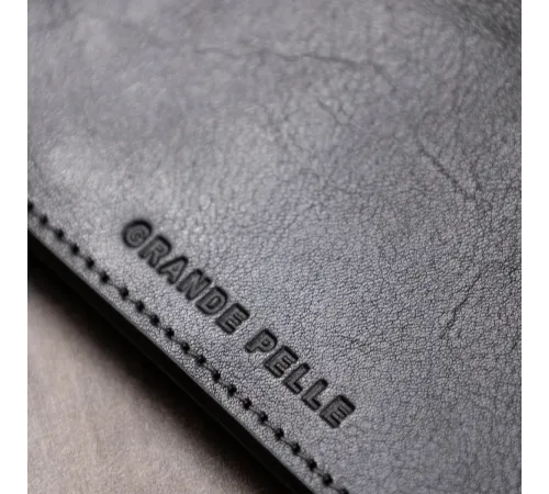 Оригінальне шкіряне портмоне унісекс GRANDE PELLE 11513 Чорний