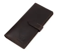 Шкіряне чоловіче матове портмоне GRANDE PELLE 11515 Коричневий