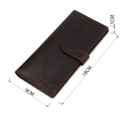 Шкіряне чоловіче матове портмоне GRANDE PELLE 11515 Коричневий