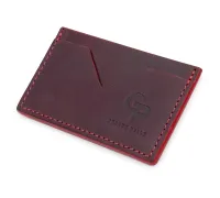 Шкіряний жіночий картхолдер GRANDE PELLE 11527 Бордовий