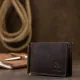 Шкіряний чоловічий затиск для грошей GRANDE PELLE 11540 Коричневий
