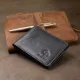 Шкіряний чоловічий затиск для грошей GRANDE PELLE 11544 Синій