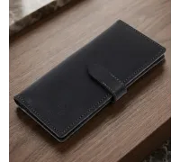 Стильне матове чоловіче портмоне GRANDE PELLE 11560 Чорний