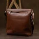Шкіряна чоловіча сумка через плече GRANDE PELLE 11567 Коричневий