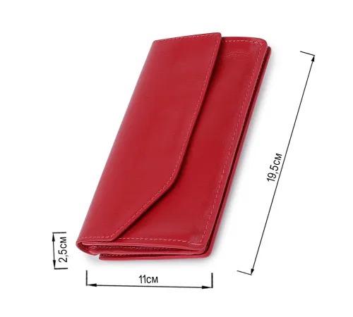 Шкіряне містке жіноче портмоне GRANDE PELLE 11550 Червоний