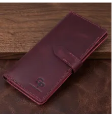 Шкіряне жіноче матове портмоне GRANDE PELLE 11561 Бордовий