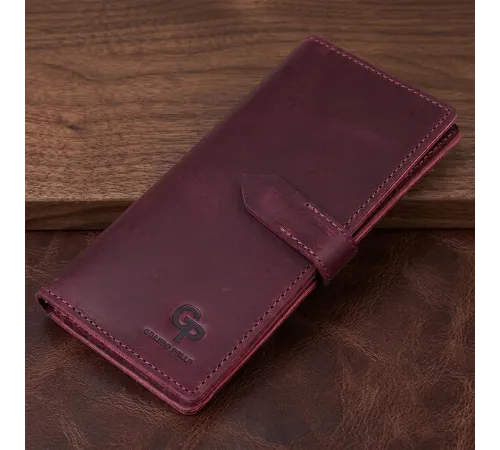 Шкіряне жіноче матове портмоне GRANDE PELLE 11561 Бордовий