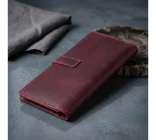 Шкіряне жіноче матове портмоне GRANDE PELLE 11561 Бордовий