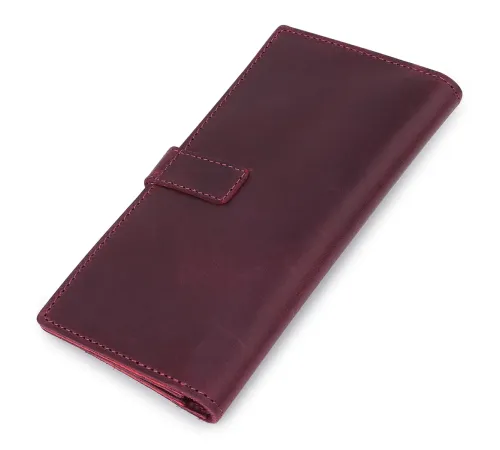 Шкіряне жіноче матове портмоне GRANDE PELLE 11561 Бордовий