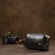 Шкіряна глянсова чоловіча косметичка GRANDE PELLE 11413 Чорний