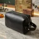 Шкіряна глянсова чоловіча косметичка GRANDE PELLE 11413 Чорний