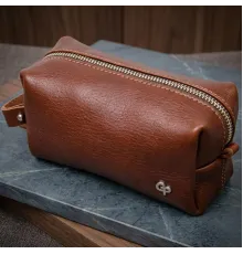 Чоловіча косметичка з натуральної шкіри GRANDE PELLE 11414 Коричневий