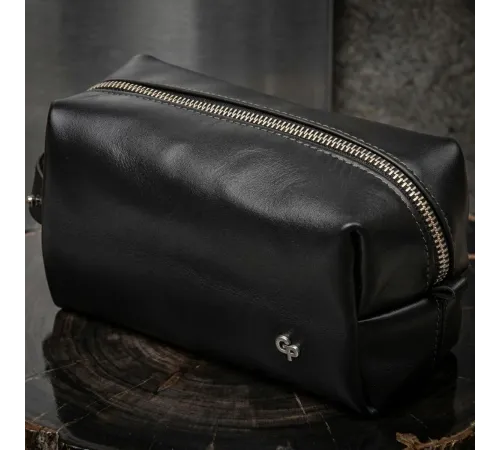 Шкіряна чоловіча косметичка GRANDE PELLE 11415 Чорний