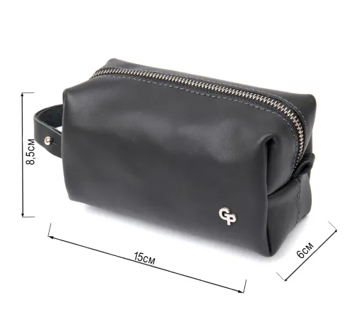 Шкіряна косметичка для чоловіків GRANDE PELLE 11507 Чорний