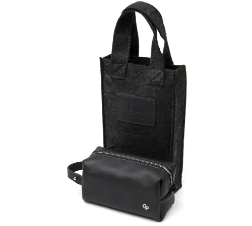 Шкіряна косметичка для чоловіків GRANDE PELLE 11507 Чорний