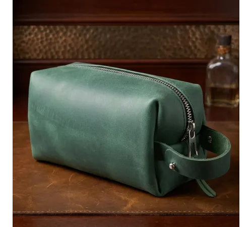 Шкіряна косметичка унісекс GRANDE PELLE 11572 Зелений