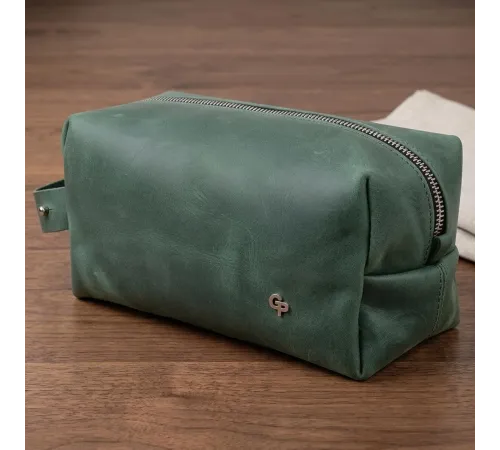 Шкіряна косметичка унісекс GRANDE PELLE 11573 Зелений
