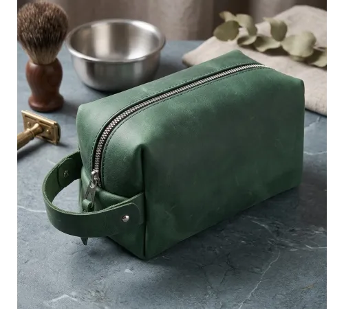 Шкіряна косметичка унісекс GRANDE PELLE 11573 Зелений