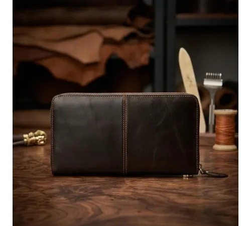 Чоловічий клатч-барсетка з ремінцем на руку Vintage 14940 Коричневий