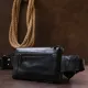 Чоловіча сумка на пояс із натуральної шкіри Vintage 20474 Чорний