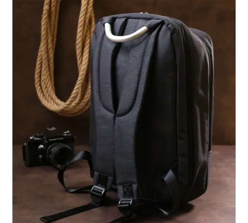 Добротний чоловічий рюкзак із текстилю Vintage 20490 Чорний
