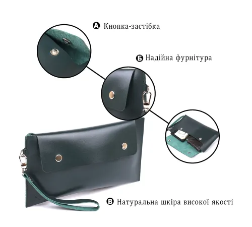 Шкіряна практична тревел-косметичка Shvigel 16423 Зелений