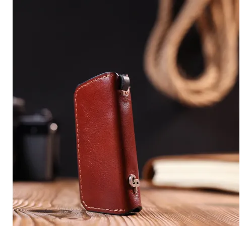 Зручна шкіряна ключниця Grande Pelle 11392 Коричневий