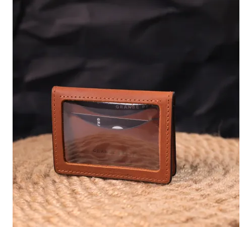 Відмінна обкладинка на автодокументи у вінтажній шкірі Слава ЗСУ GRANDE PELLE 16705 Світло-коричнева