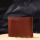 Надійний чоловічий шкіряний гаманець у два складання Україна GRANDE PELLE 16738 Світло-коричневий