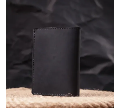 Обкладинка з вінтажної шкіри на військовий квиток Слава ЗСУ GRANDE PELLE 16750 Чорна