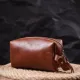 Косметичка невеликого розміру з гладкої шкіри на блискавці Серце GRANDE PELLE 16762 Світло-коричнева