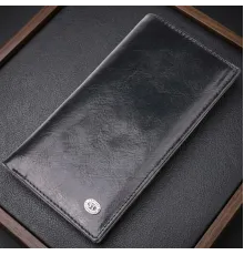 Вертикальний гаманець для чоловіків із натуральної шкіри ST Leather 19420 Чорний