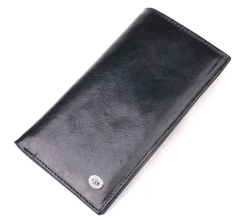 Вертикальний гаманець для чоловіків із натуральної шкіри ST Leather 19420 Чорний