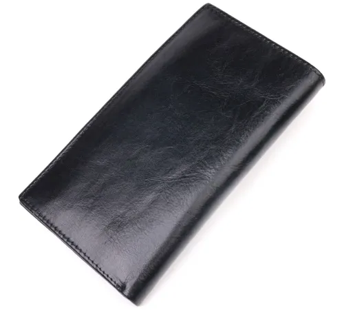 Вертикальний гаманець для чоловіків із натуральної шкіри ST Leather 19420 Чорний