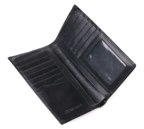 Вертикальний гаманець для чоловіків із натуральної шкіри ST Leather 19420 Чорний