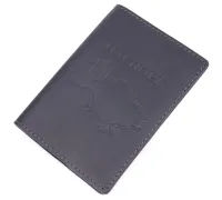 Стильна обкладинка на паспорт у вінтажній шкірі Карта GRANDE PELLE 16770 Чорна