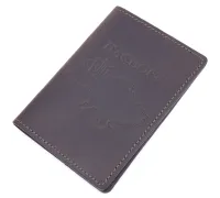 Надійна обкладинка на паспорт у вінтажній шкірі Карта GRANDE PELLE 16771 Коричнева