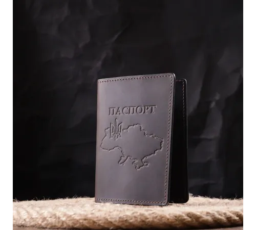 Надійна обкладинка на паспорт у вінтажній шкірі Карта GRANDE PELLE 16771 Коричнева