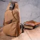 Практична чоловіча сумка через плече з USB кабелем текстильна 21222 Vintage Коричнева