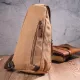 Практична чоловіча сумка через плече з USB кабелем текстильна 21222 Vintage Коричнева