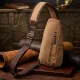 Практична чоловіча сумка через плече з USB кабелем текстильна 21222 Vintage Коричнева