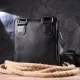 Чоловіча сумка із комбінованої натуральної шкіри SHVIGEL 18720 Чорна