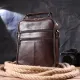 Зручна чоловіча сумка з ручкою шкіряна 21276 Vintage Коричнева