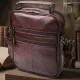 Зручна чоловіча сумка з ручкою шкіряна 21276 Vintage Коричнева