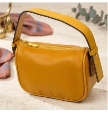 Красива сумка на плече крос-боді з натуральної шкіри 22100 Vintage Жовта
