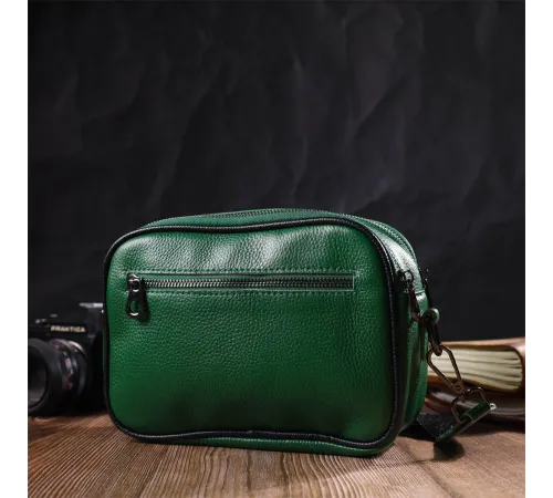 Жіноча шкіряна сумка крос боді для міста та щоденного використання Vintage 22113 Зелена