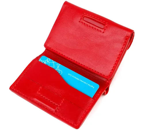 Невелике жіноче портмоне в три складення GRANDE PELLE 16785 Червоний