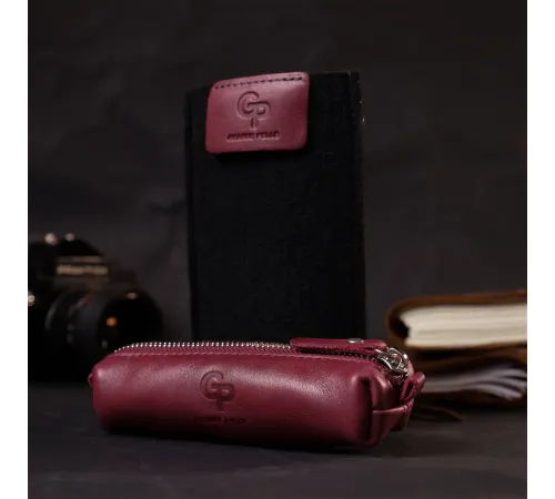 Жіноча шкіряна ключниця GRANDE PELLE 16790 Бордовий