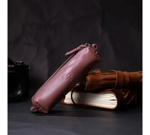 Стильна жіноча шкіряна ключниця GRANDE PELLE 16791 Пудровий