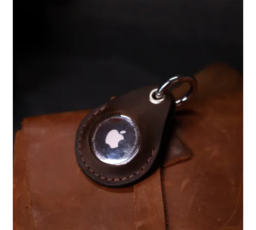Надійний брелок-тримач для Apple AirTag із вінтажної шкіри GRANDE PELLE 11615 Коричневий